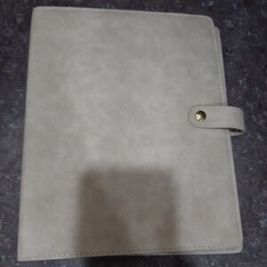 6 Ring Binder Folio A5/B5 Soft Gray NWOT Monthly Inserts Flawed